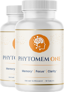 Phytomem One supplement bottles labelled Memory, Focus and Clarity