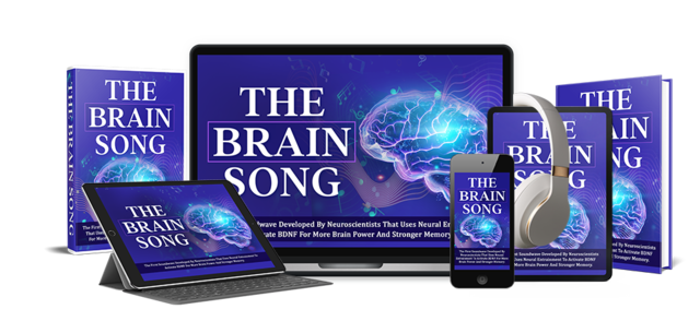 The Brain Song digital audio artwork shown on illustrative devices; physical devices are not included
